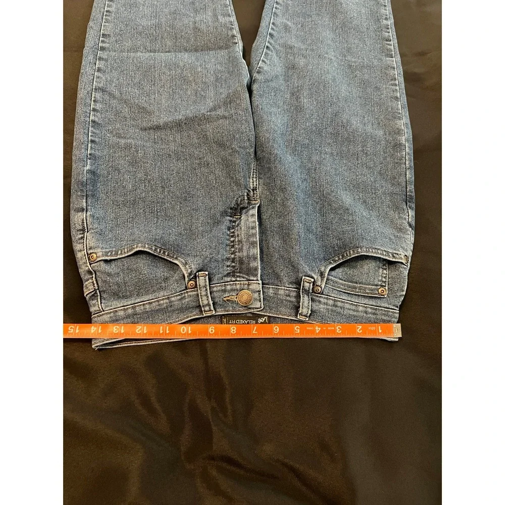 Lee Relaxed Fit Straight Leg Jeans Medium Wash High Rise Denim 6S Petite